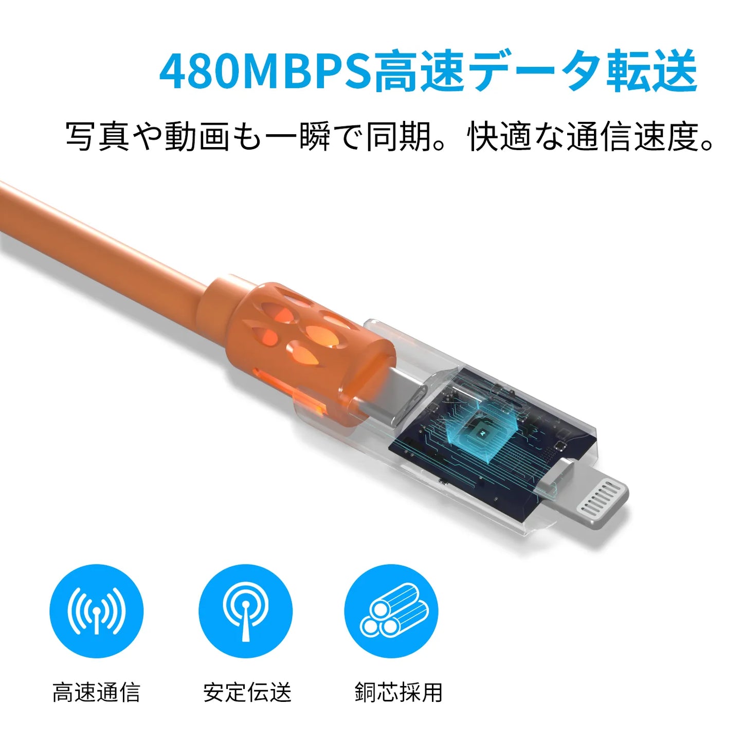 4in1 シリコン充電ケーブル